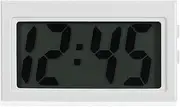 Small Digital Clock, LCD Time Day Display Mini Automotive Digital Clock Battery Operated for Desktop Nightstand Car Truck Dashboard Air Vent White
