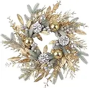 MUMIAO Silver Artificial Greenery Door & Wall Mount Wreath for Home Decorations