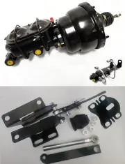 1957-72 F100 Ford Truck BLK Firewall Booster Kit & Disc/Disc Proportioning Valve