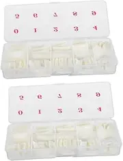 Healeved 500 Sheets Coffin Nail Tips 2 Packs Full Cover Manicure Kit Easy Stick on Nails Nail Kit for Artists