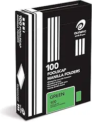 Olympic Australian Made Olympic Manilla Folder Foolscap Green Bx100, (193864)