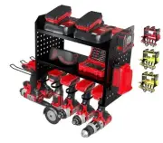 Power Tool Organizer-Wall Mount, 3 Tier Heavy-Duty Hand 6 Drill Holder Black