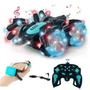 Gesture Sensing RC Stunt Car with Light, 2.4G 4WD Hand Controlled 1:18 Blue