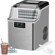 Advwin 20KG Ice Maker Machine Countertop, Self-Cleaning Ice Cube Maker, Silver