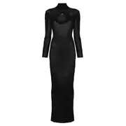 [Self-Portrait] Black Knit Cut Out Maxi Dress