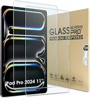 Bighan 2 Pack Screen Protector Compatible with IPad Pro 2024 11'', 9H Hardness Tempered Glass Film Clear Anti-Bubble Full Coverage foil