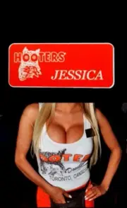 Hooters Uniform Jessica Name Tag Pin Back Dress Up Role Play Costume Accessory