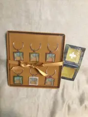 NIB Set of 6 Annie Modica Pineapple Wine Glass Charms