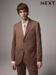 Red Tailored Fit Textured Suit Jacket (Q62673) | $73