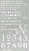 Aleks Melnyk No.422 Metal Stencil, Tiny Letters, Normografo, Pyrography, Wood Burning, 1 PC, Template, Engraving Wood and Patterns, Alphabet and Number, Lettering, Letting, Bullet Journaling
