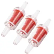 Aquarium Tank Air Pump Co2 Diffuser Red Clear One Way Check Valves 3 Pcs