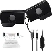 External Computer Speakers - Clip on Speakers for Desktop Computer | External Laptop Speakers with Stereo Sound | USB Speakers Small Audio Computer Speakers for Laptop Flat Screen TVS