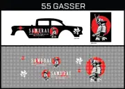 Hot Wheels(1/64),55 Gasser "Samurai" Waterslide,Printed White First,Decals