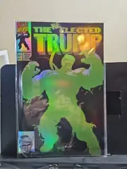 Ultra RARE 1/1 Holofoil RAINBOW Donald Trump HULK 377 Homage BLACK COMIC