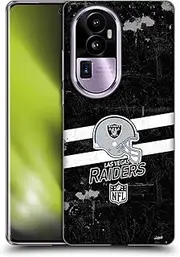 Head Case Designs Officially Licensed NFL Helmet Distressed Look 100th Las Vegas Raiders Logo Art Soft Gel Case Compatible with Oppo Reno10 Pro+