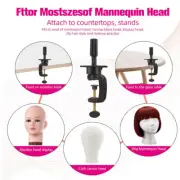 3xAdjustable Wig Stand Holder Mannequin Head Mold for Teaching and Styling Tools