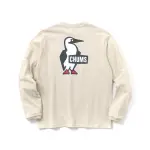 【CHUMS】CHUMS 休閒 BOOBY LOGO BRUSHED L/S T-SHIRT長袖T恤 米灰色(CH012304G057)