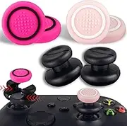 NO Falling Off Thumbstick Extender x 2 & Thumb Grip x 4 for xbox series & xbox one Controller (Pink Pack)