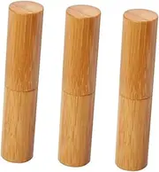 TOVINANNA 3pcs Lip Balm Tube with Caps Lip Gloss Containers Lip Balm Container Bamboo Lipstick Tube DIY Lipstick Container Lip Gloss Wand Tubes Mini Lipsticks Lipstick Holder Lipstick Tubes