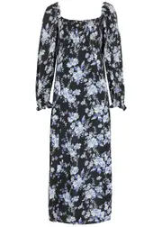 Free People Jaymes Floral-print Woven Midi Dress - Black - M (UK 12-14 / M) M (UK 12-14 / M)