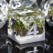 DND Dice Set Dungeons and Dragons Dice Sharp Edge Resin Dice,Mountain Forest D&D Dice, 7 Piece Role Playing Dice, RPG Polyhedral Dice Set, D and D Dice D20 D12 D10 D8 D6 D4 (Green Mountain)