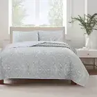 Millennial Floral Reversible Gray Medallion Quilt Bedding Set,Bedspread,Coverlet