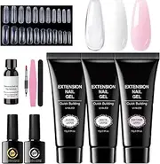 Nail Extension Gel Kit,Builder Extension Kit for Beginners - Adjustable Sculpting Set with Long Lasting Glue Accessories for Women Girl Salon Art