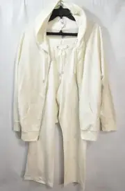 Lane Bryant Active Pant & Jacket Suit Set Size 18/20 Ivory Metallic Women's New