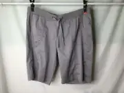 AUTOGRAPH GREY SILVER STRETCH DRILL COMFORT SHORTS SZ 24 NEW