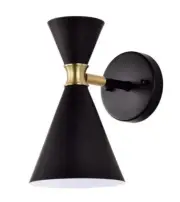 C Cattleya Wall Sconce Light Black with Brass Accents
