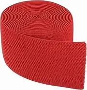 uxcell Elastic Bands for Sewing 7.5cm x 4.6m Red Knit Elastic Spool High Elasticity for Wigs, Waistband, Pants, Craft DIY Projects