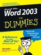 WORD 2003 FOR DUMMIES