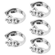 Yarn Crochetting Ring 5pcs Adjustable Knitting Crochet Loop Ring Cat Braided ...