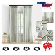 Modern Soft Green Semi Sheer Drapes - 102" Light Filtering Pinch Pleat Curtains