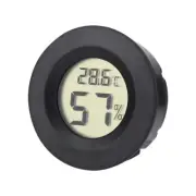 Round Digital Cigar Humidor Thermo Hygrometer Thermometer Black - UK Seller