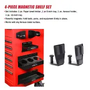 Magnetic Toolbox Tray Set Tool Box Cabinet Side Shelf Storage Van Workshop Black