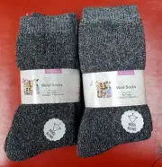 The Original Muk Luks Wool Unisex Socks Set of 3 Pairs Color Grey Choose Size!!