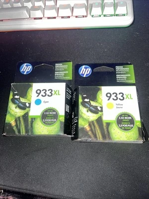 2-PACK Genuine OEM HP 933XL Colored Ink Cyan Yellow NEW Sealed 2021 Exp