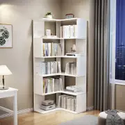 Ossab White Solid Wood Corner Shelf/Bookcase/Showcase/Rubberwood