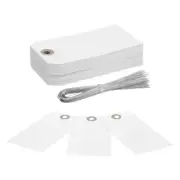 100Pcs Hang Tags,Tags with Wire String for Making Item Tags, White