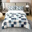 Colorful Geometry Patchwork Duvet Cover Twin Size,Rustic Hand Drawn