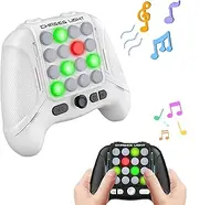 Quick Push Fidget Game Handheld Black & White Electric Pop Game with 5 Gameplay Modes, Handheld Game Controller, Portable Toy for 6 7 8 9 Year Old Kids Boys Girls Teens Adults (White)