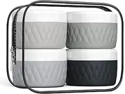 Kuangre Travel Containers for Toiletries, Silicone Cream Jars BPA-Free, TSA Approved 2oz Travel Size Containers, Leak-proof Travel Essentials with Lid for Cosmetic Face Hand Body Cream (4 Pack)