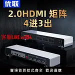 HDMI矩陣分配器4進2出切換器2.0高清4K@60HZ四進二出EDID音頻分離