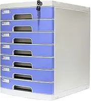 VUCICA File Cabinet Desktop Lock Plastic Drawer Storage Organization, with Lock/Blank Label and 7 Drawers (Color : A1)