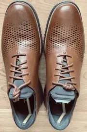 Man's Oxfords Cole Haan 2.Zerogrand Laser Wing Tip Oxford Lined 8.5 Tan