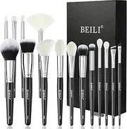 BEILI 15PCS Makeup Brushes Set, Professional Beauty Brushes Set for Foundation Powder, Concealer, Eyebrow, Eyeshadow, Contour, Eyeliner, Eye Blending Brush