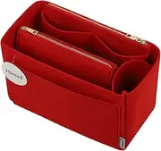 [Himai] Purse Organizer Insert, Handbag Organizer, Bag in Bag Organizer, Perfect for Speedy Neverfull and More, 5 Sizes (Slender Large, Red)