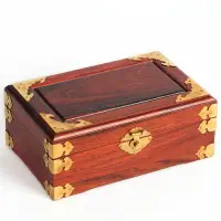 在飛比找樂天市場購物網優惠-中式紅木雕紅酸枝裝飾首飾盒 實木質復古珠寶手飾品收納盒木盒子