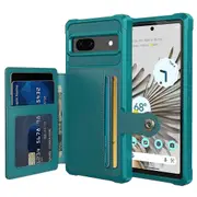 Zm03 For Google Pixel 7a Pu Leather Coated Tpu Case Card Holder Kickstand Phone Cover